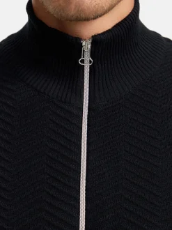 Kronstadt Herren Strickjacke - KSCarlo Zip in schwarz
