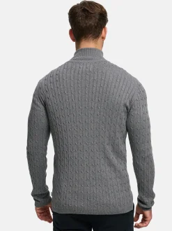 Kronstadt Herren Strickjacke - KSCable Zip in hellgrau