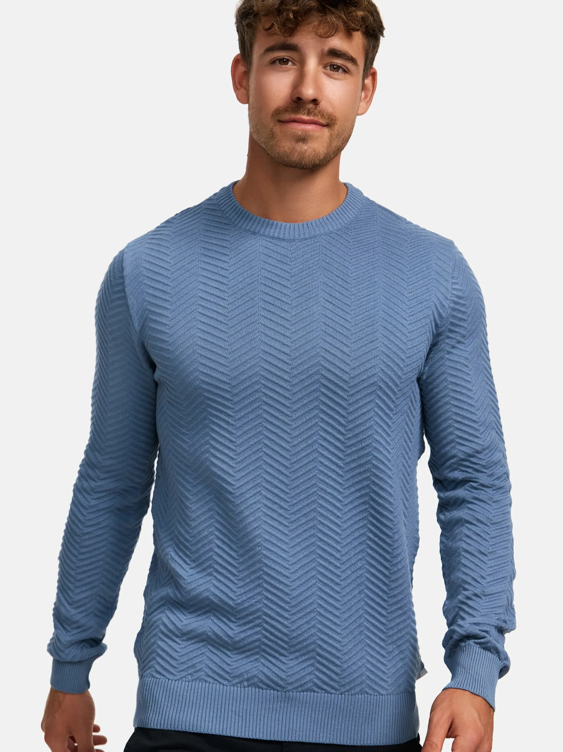 Kronstadt Herren Strickpullover - KSCarlo in aqua blau