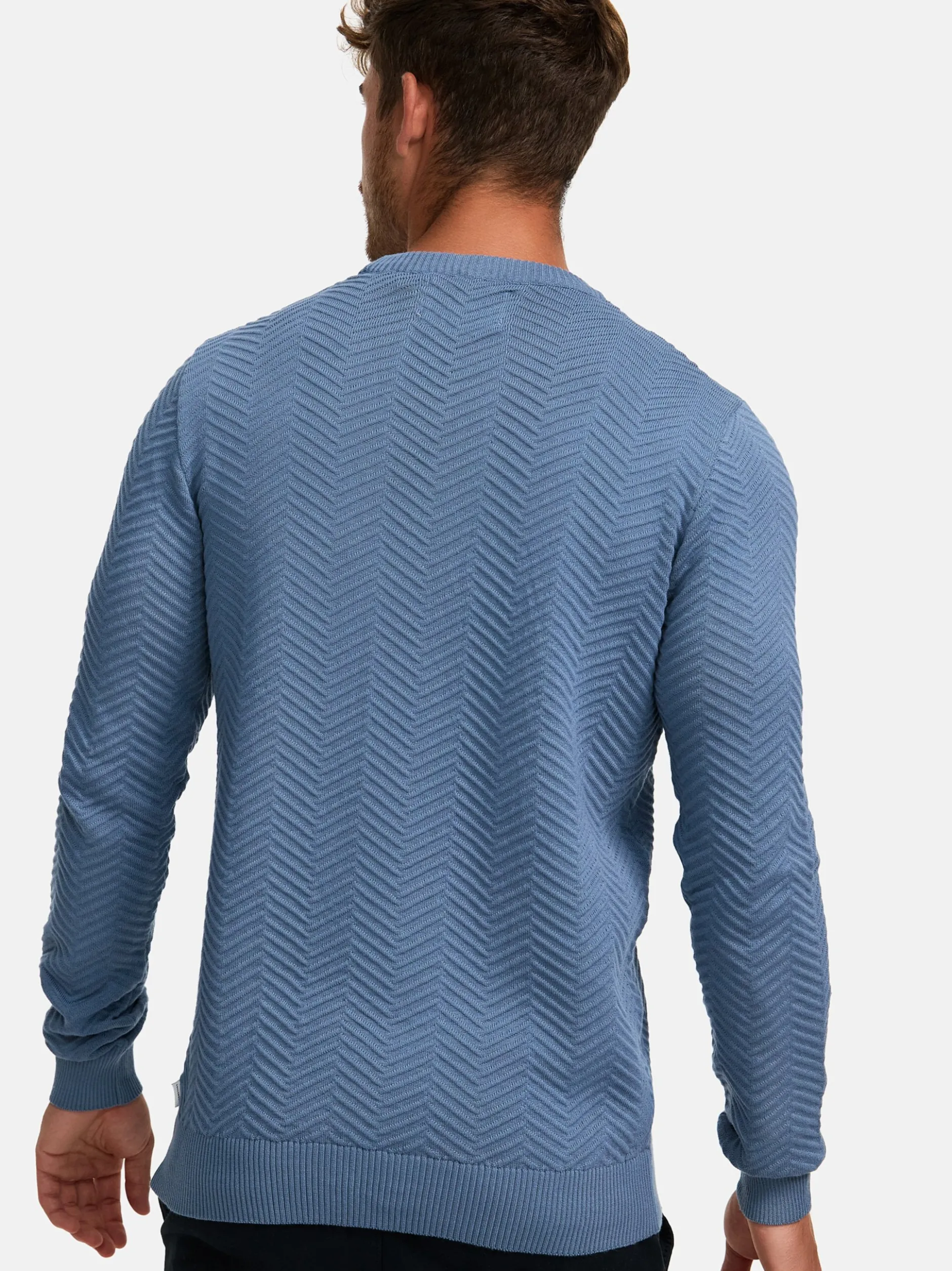 Kronstadt Herren Strickpullover - KSCarlo in aqua blau