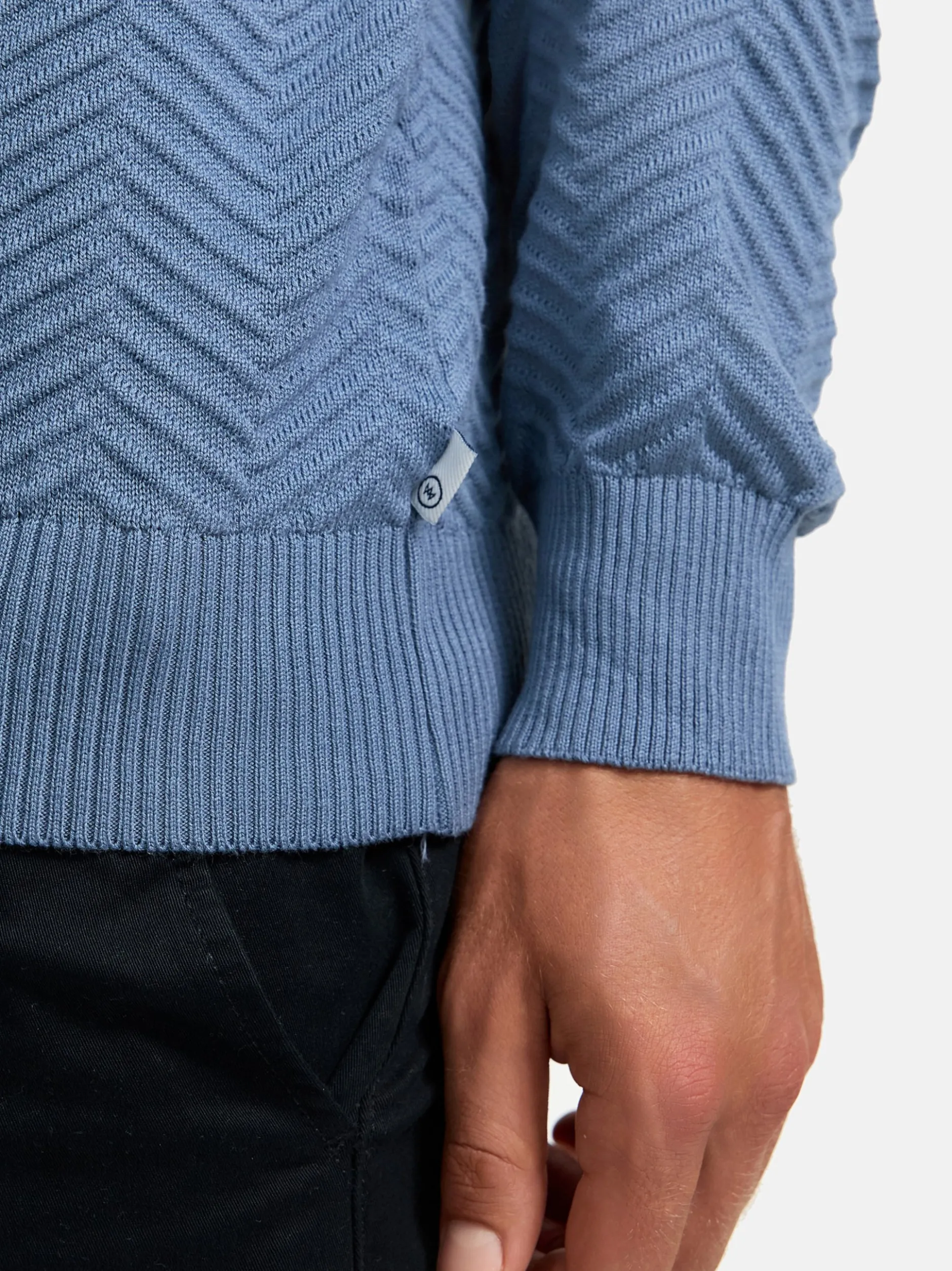 Kronstadt Herren Strickpullover - KSCarlo in aqua blau