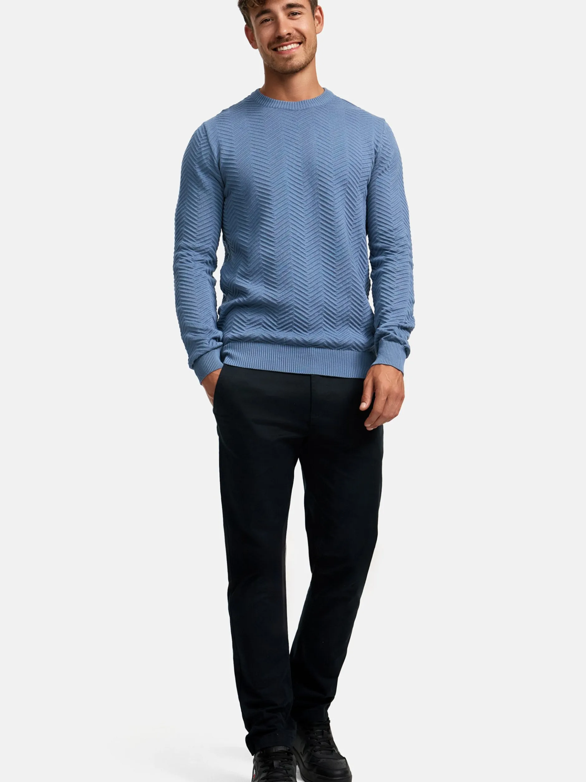 Kronstadt Herren Strickpullover - KSCarlo in aqua blau