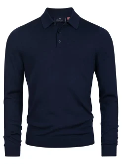 Kronstadt Herren Strickpullover - KSJohannes merino polo knit in blau