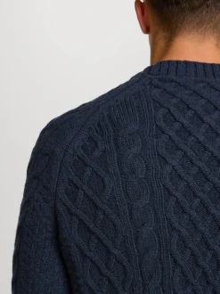 Kronstadt Herren Strickpullover - KSWard crew neck knit in blau