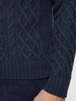 Kronstadt Herren Strickpullover - KSWard crew neck knit in blau