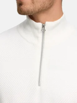 Kronstadt Herren Strickpullover - KSHannes Half-Zip in weiß
