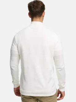 Kronstadt Herren Strickpullover - KSHannes Half-Zip in weiß