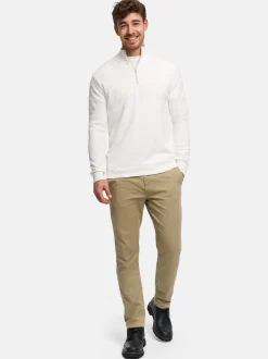 Kronstadt Herren Strickpullover - KSHannes Half-Zip in weiß