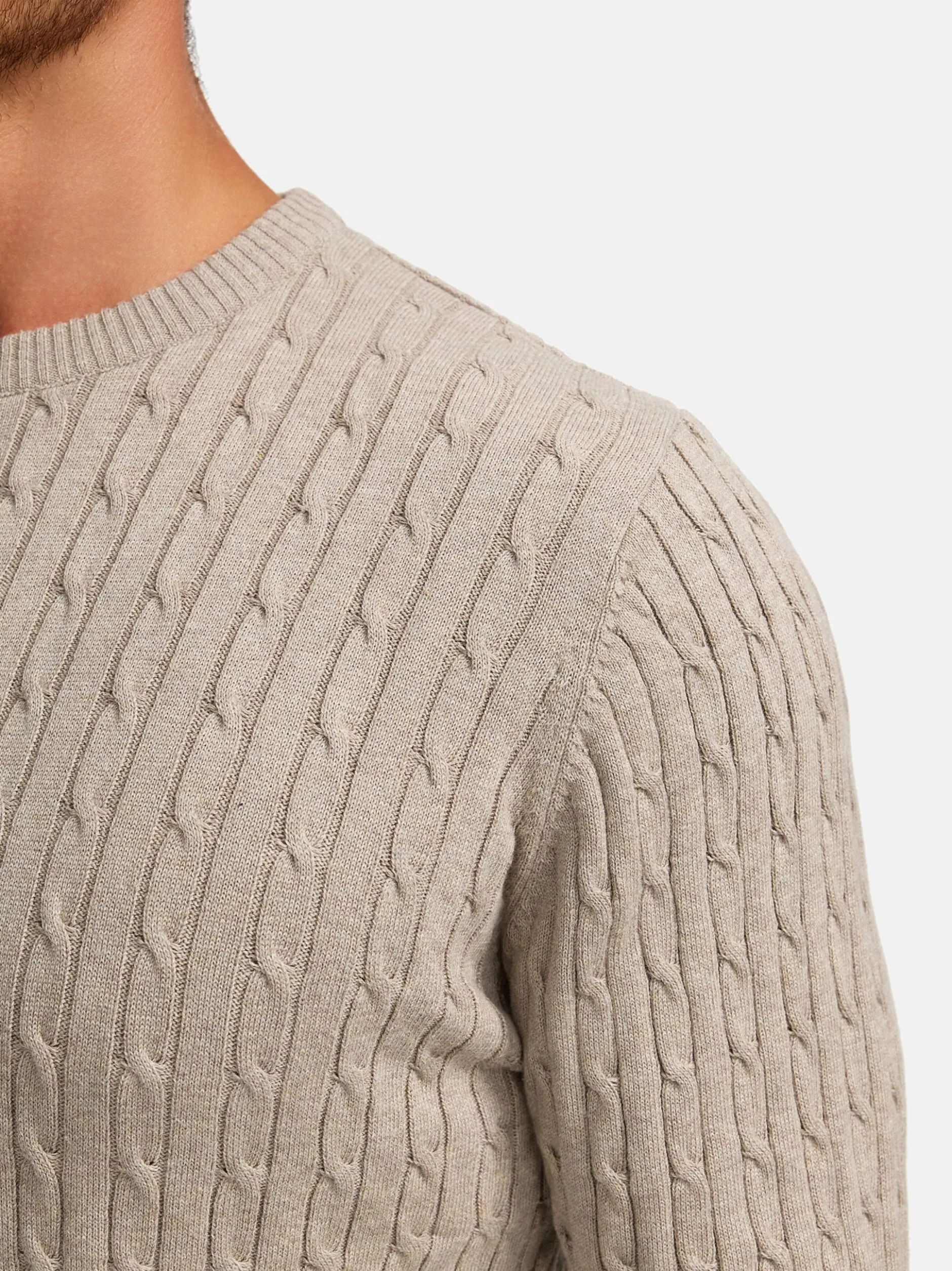 Kronstadt Herren Strickpullover - KSCable in beige