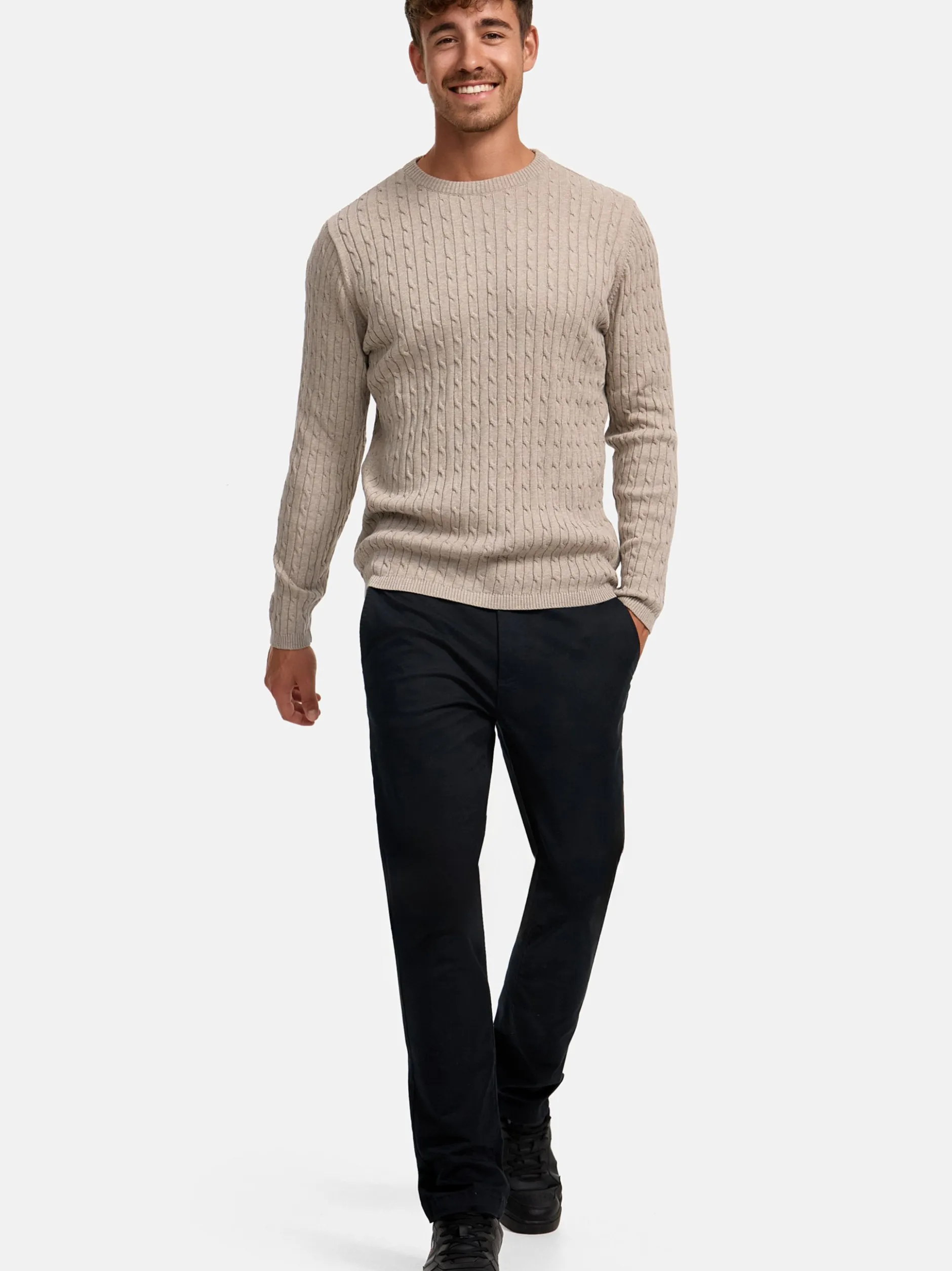 Kronstadt Herren Strickpullover - KSCable in beige