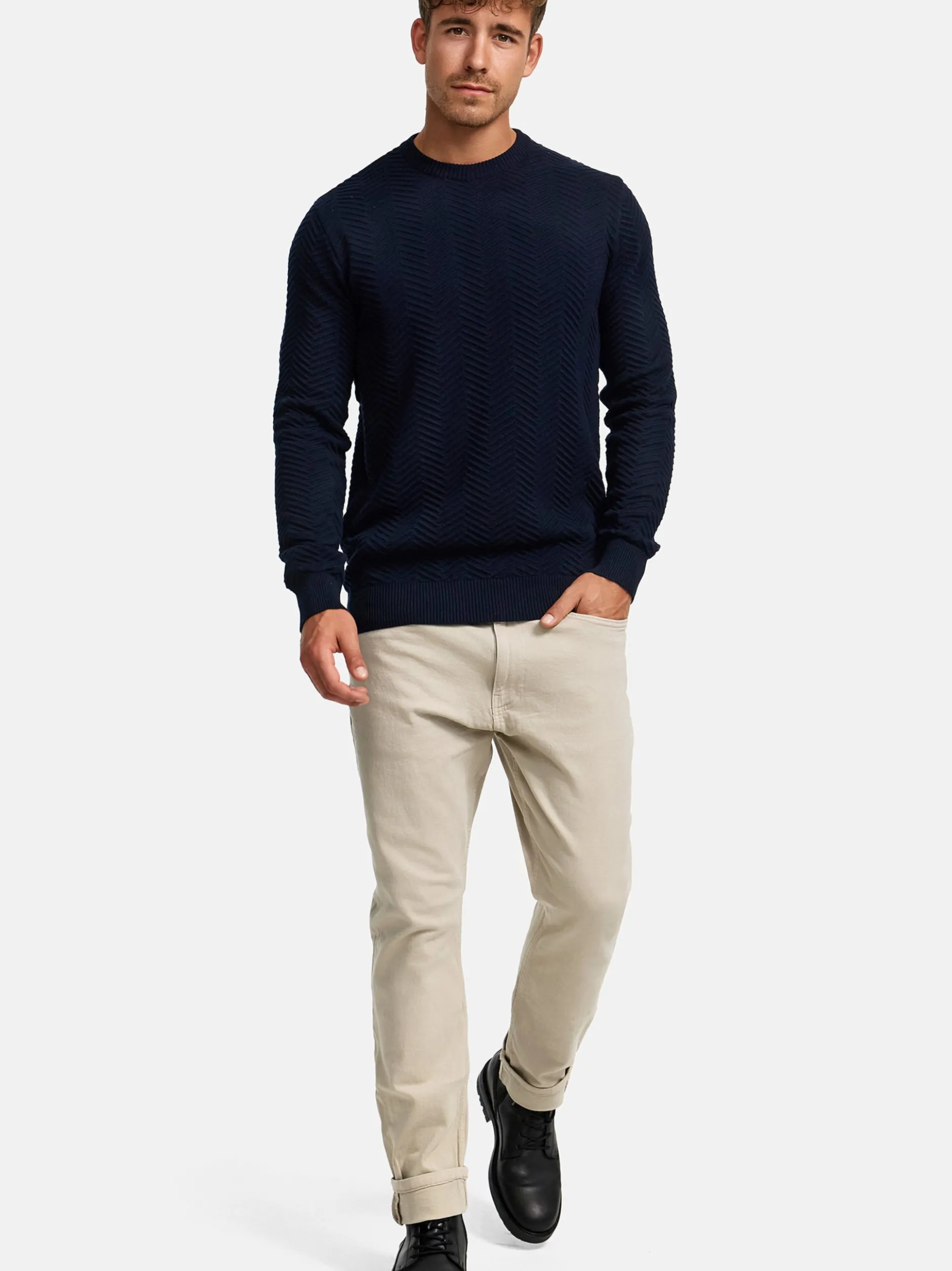 Kronstadt Herren Strickpullover - KSCarlo in blau