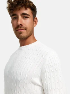 Kronstadt Herren Strickpullover - KSCable in weiß