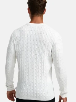 Kronstadt Herren Strickpullover - KSCable in weiß
