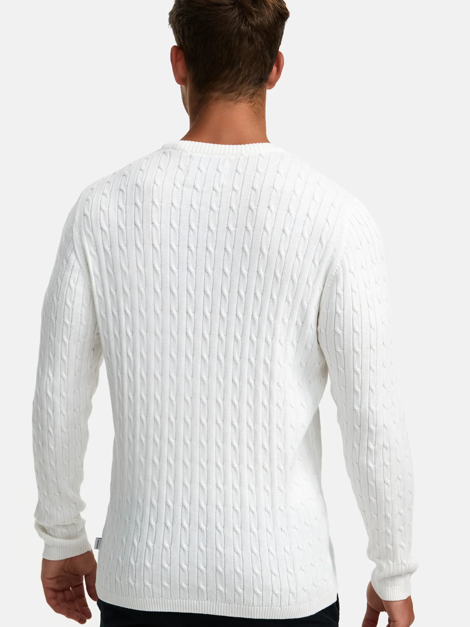 Kronstadt Herren Strickpullover - KSCable in weiß