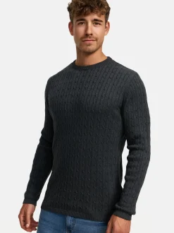 Kronstadt Herren Strickpullover - KSCable in anthrazit
