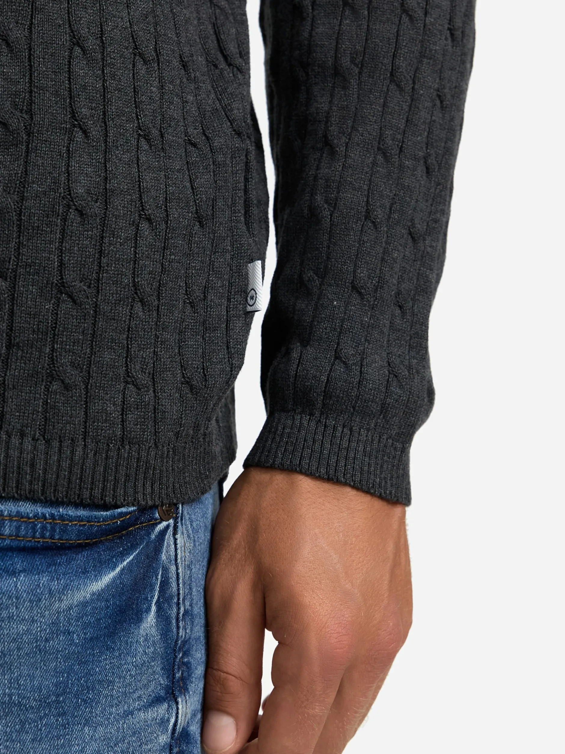 Kronstadt Herren Strickpullover - KSCable in anthrazit