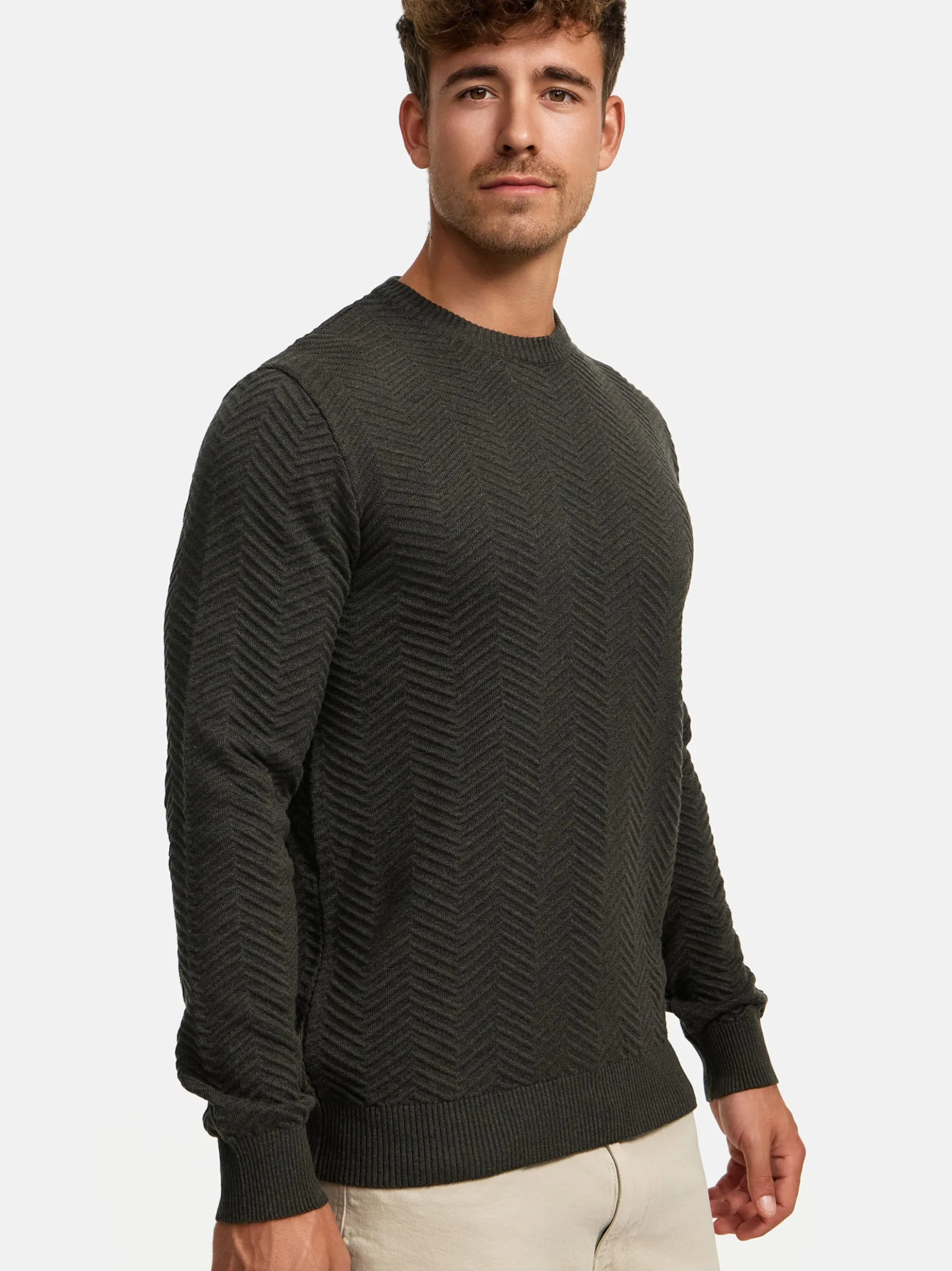Kronstadt Herren Strickpullover - KSCarlo in khaki