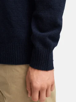 Kronstadt Herren Strickpullover - KSLarson crew neck knit in blau
