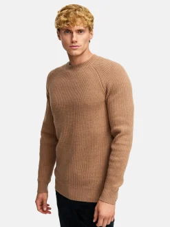 Kronstadt Herren Strickpullover - KSDorsey crew neck knit in braun