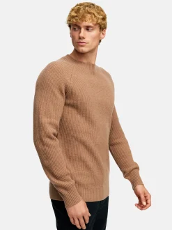 Kronstadt Herren Strickpullover - KSDorsey crew neck knit in braun
