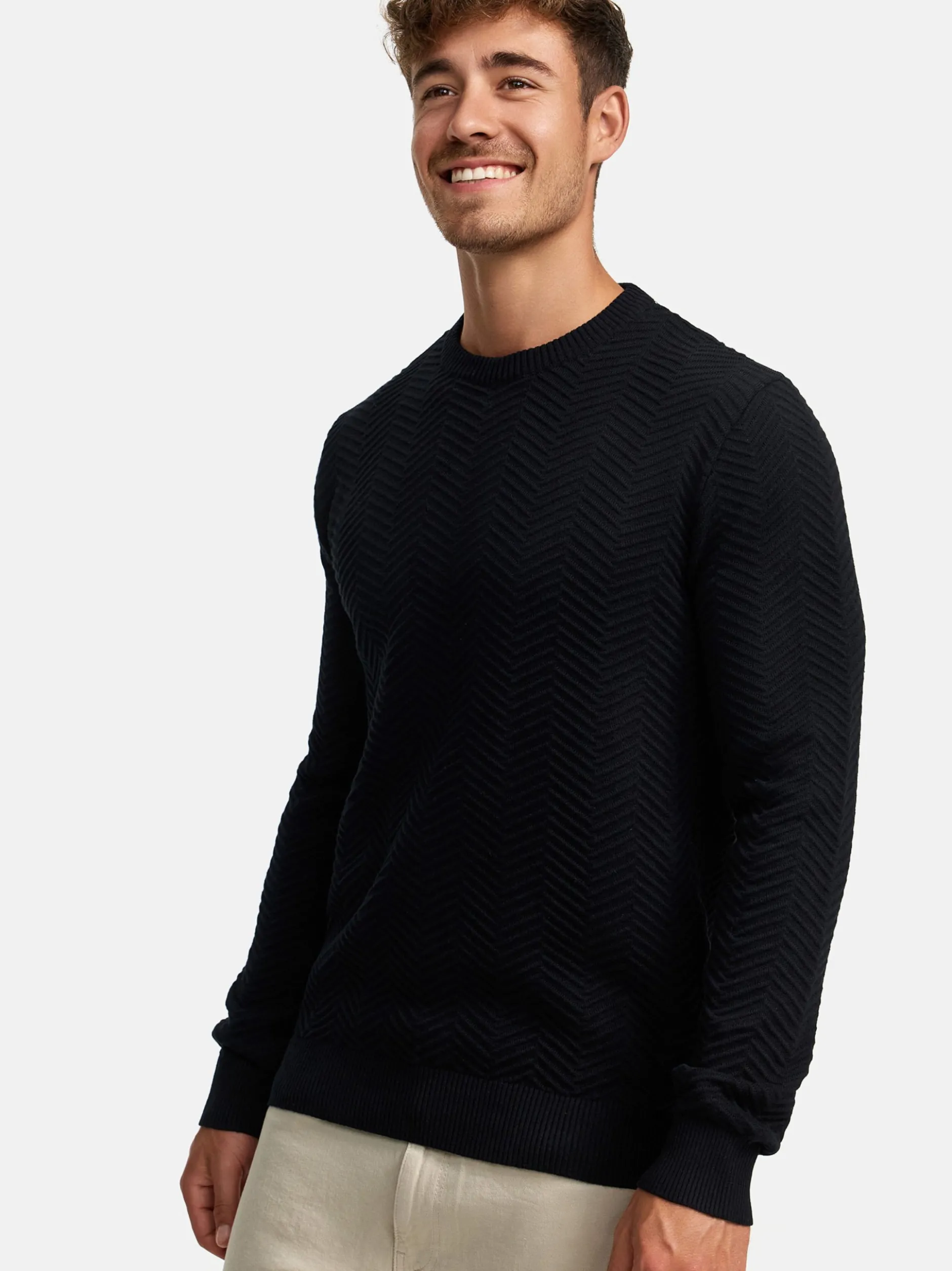 Kronstadt Herren Strickpullover - KSCarlo in schwarz