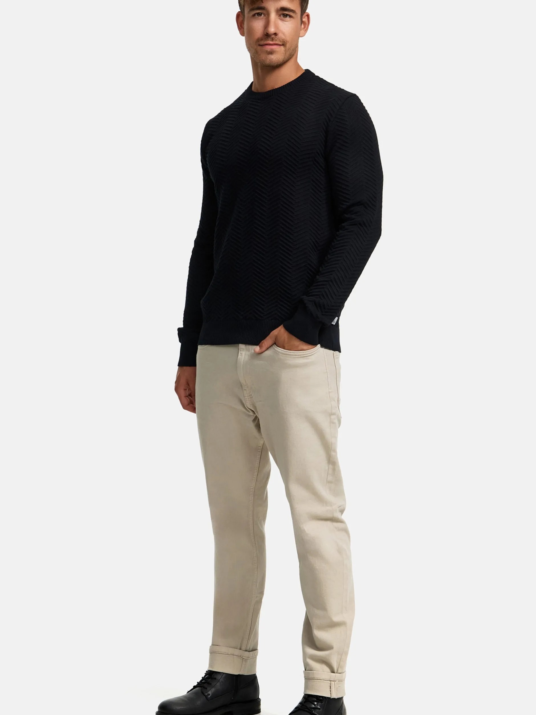 Kronstadt Herren Strickpullover - KSCarlo in schwarz