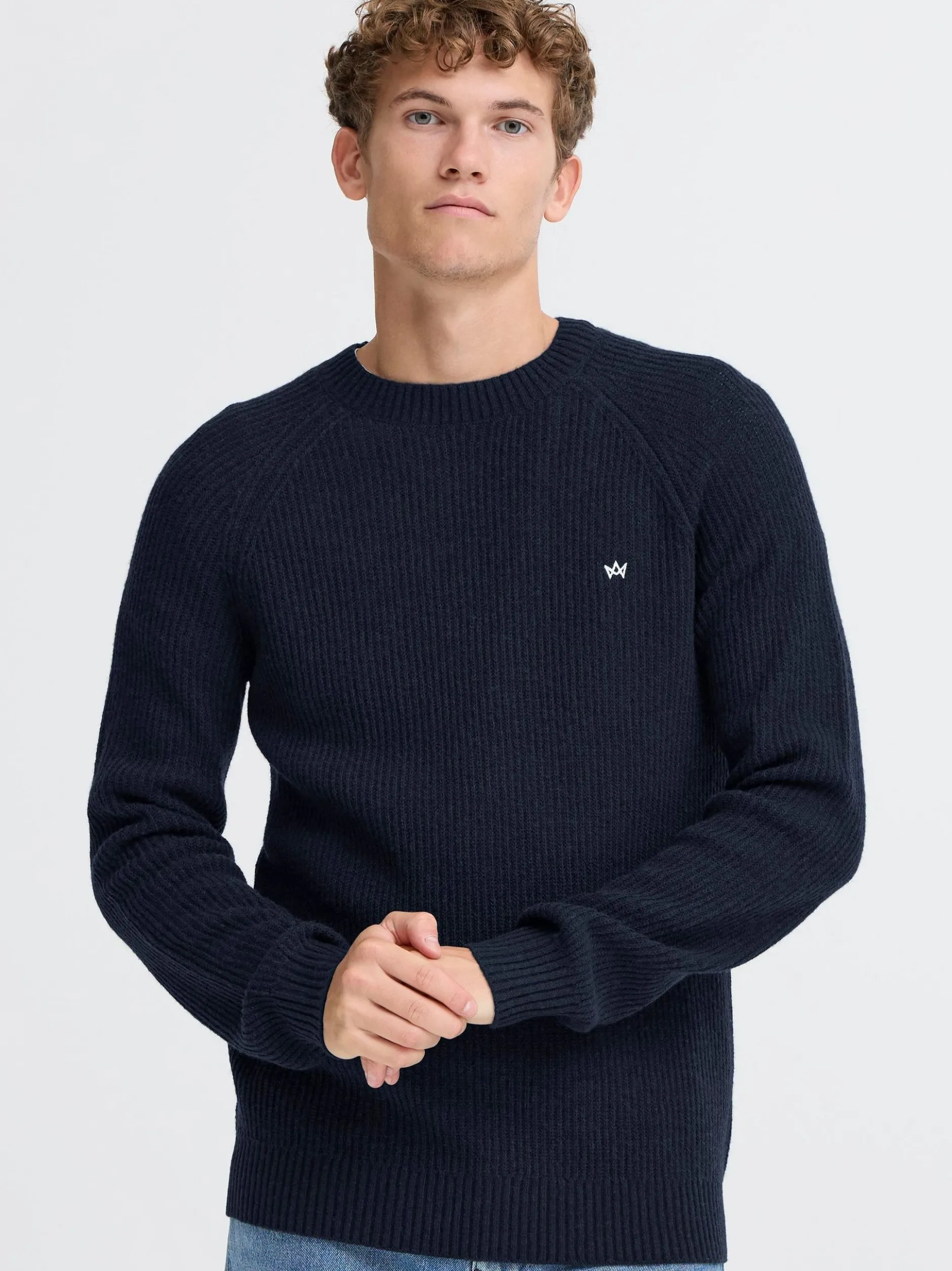 Kronstadt Herren Strickpullover - KSDoors O-neck in blau