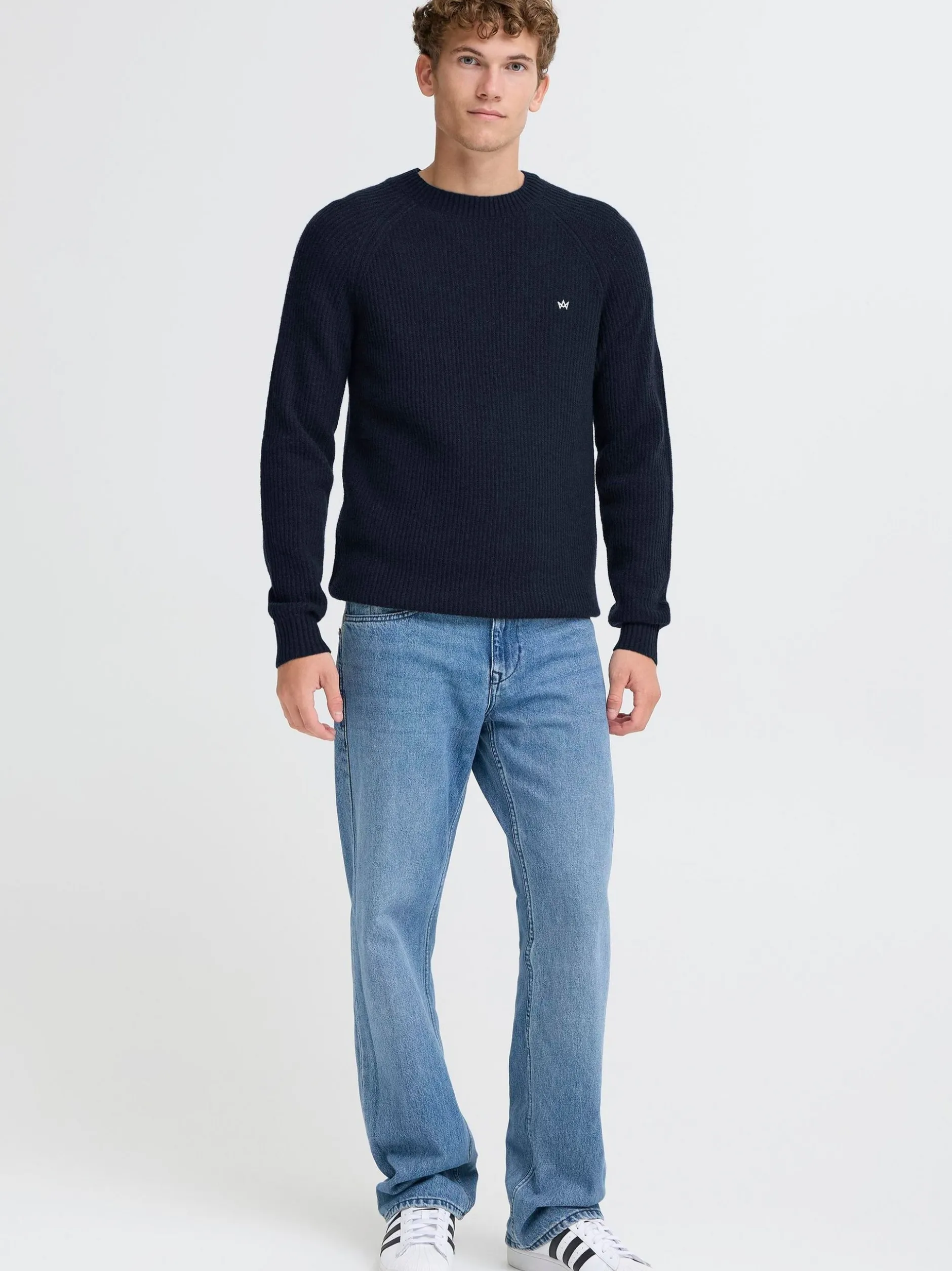 Kronstadt Herren Strickpullover - KSDoors O-neck in blau