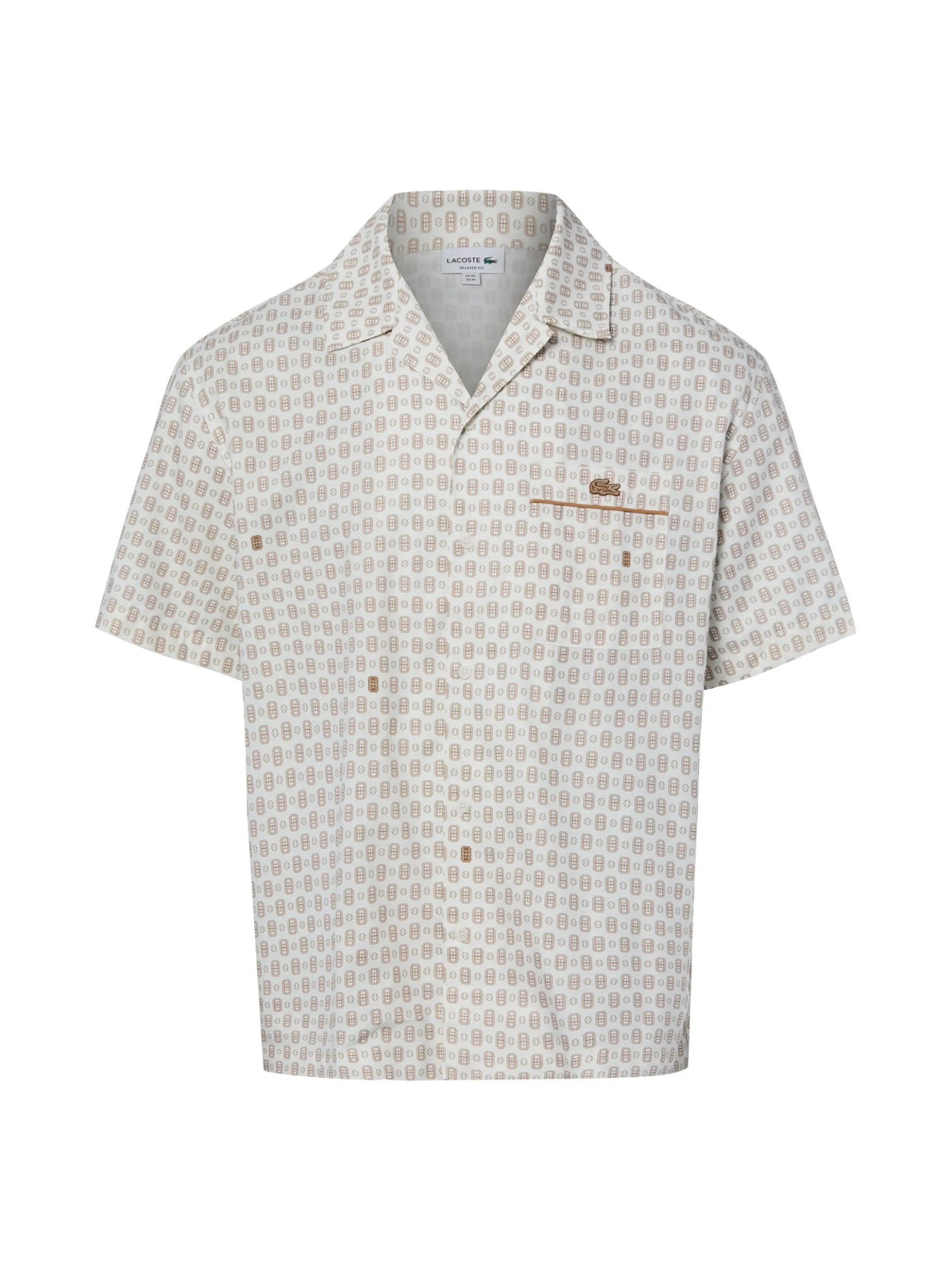 Lacoste Herren Kurzarmhemd in ecru camel