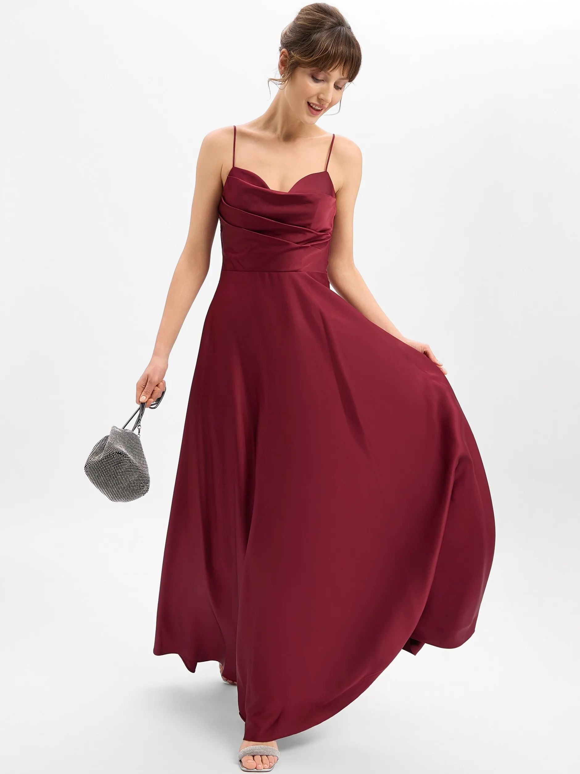 Laona Damen Abendkleid in bordeaux - Ärmel: ohne Arm