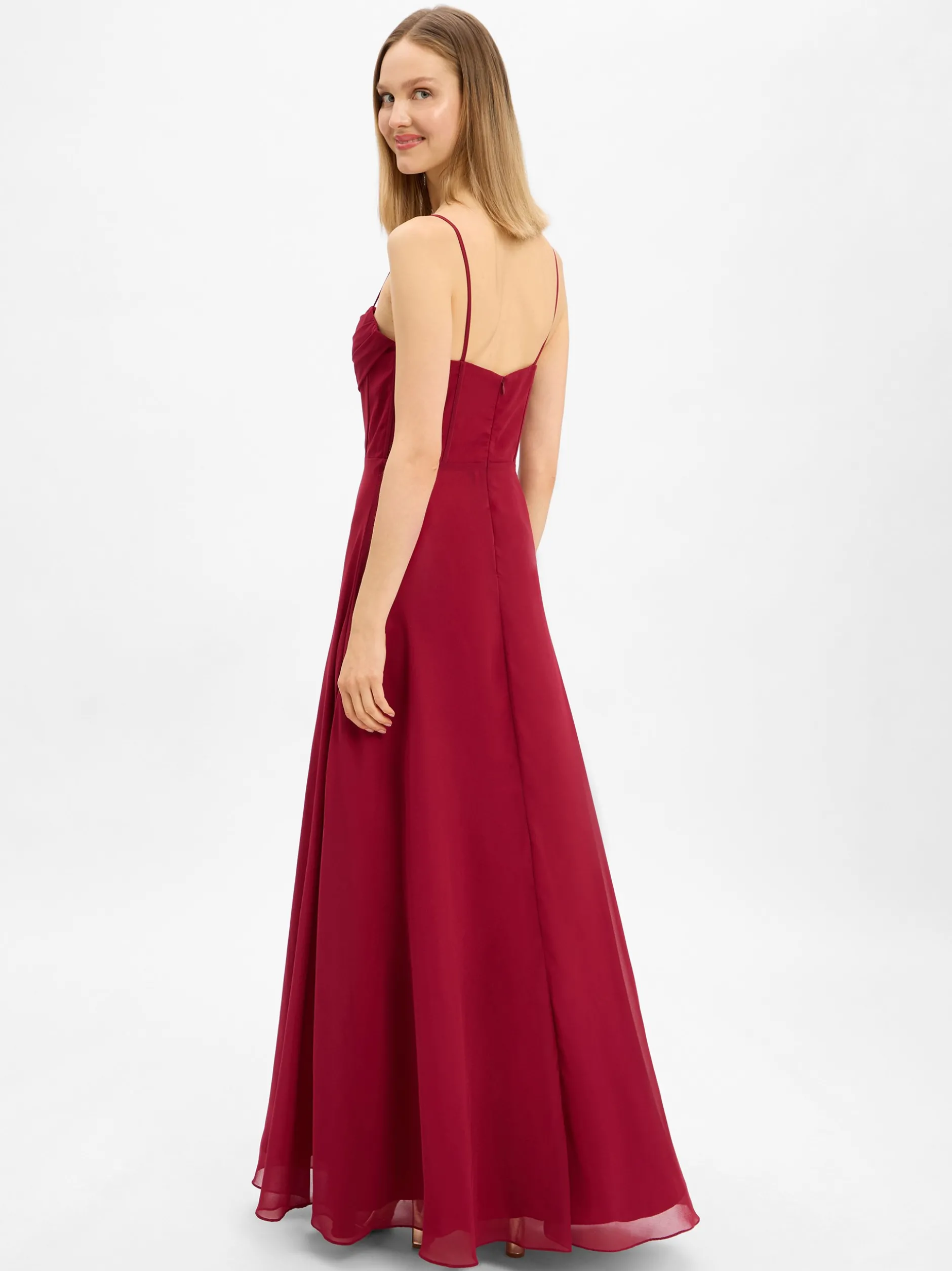 Laona Damen Abendkleid in bordeaux - Ärmel: ohne Arm