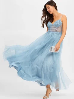 Laona Damen Abendkleid in hellblau - Ärmel: ohne Arm