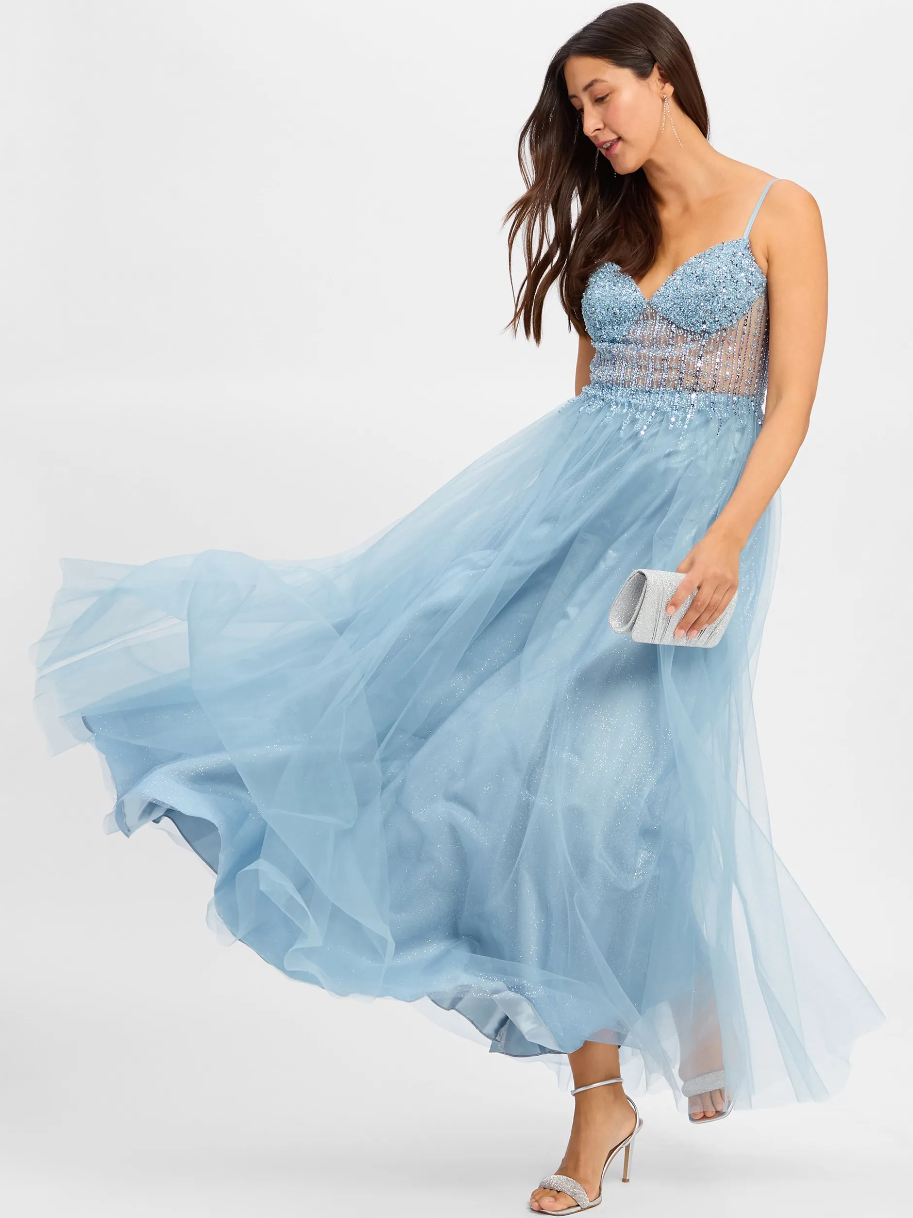 Laona Damen Abendkleid in hellblau - Ärmel: ohne Arm