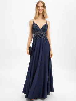Laona Damen Abendkleid in marine - Ärmel: ohne Arm