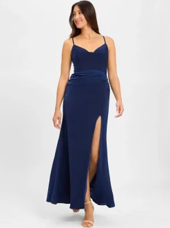 Laona Damen Abendkleid in marine - Ärmel: ohne Arm