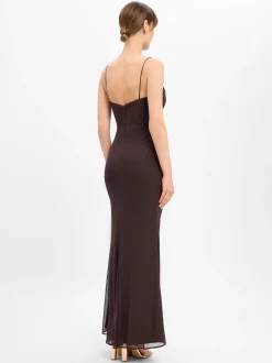 Laona Damen Abendkleid in schoko - Ärmel: ohne Arm