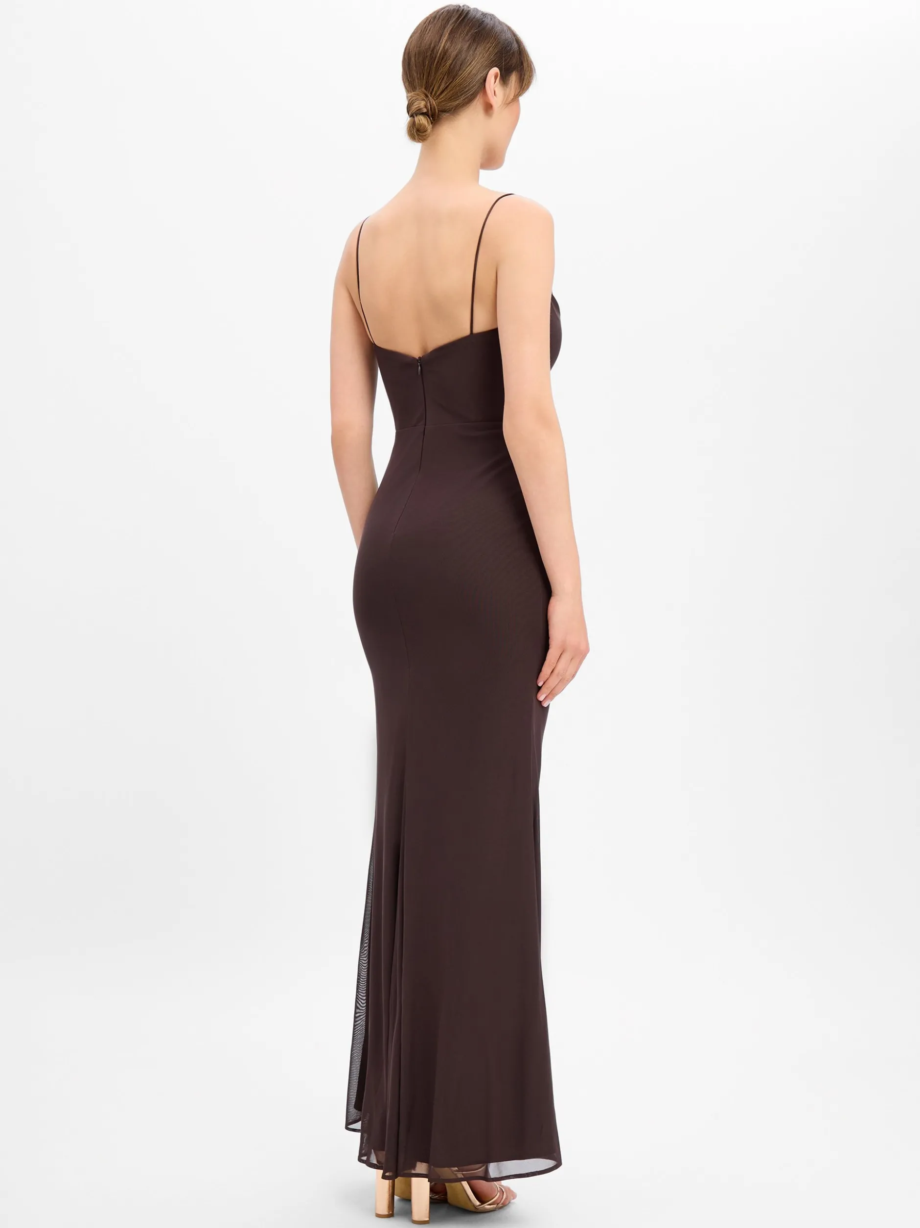 Laona Damen Abendkleid in schoko - Ärmel: ohne Arm