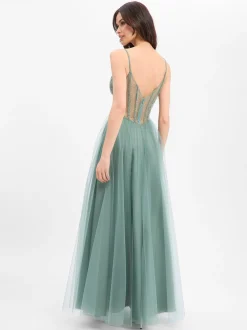 Laona Damen Abendkleid in smaragd - Ärmel: ohne Arm