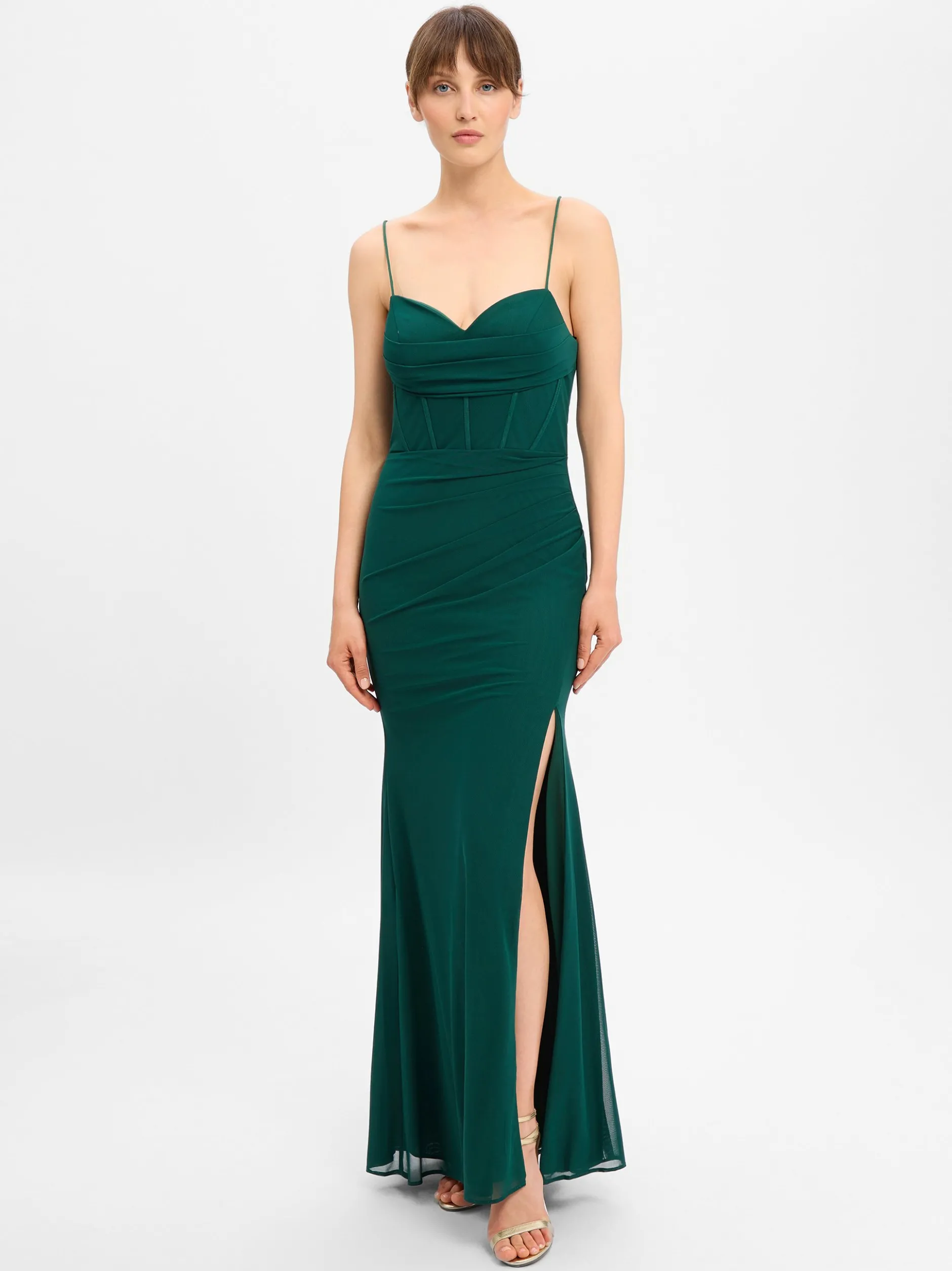 Laona Damen Abendkleid in tanne - Ärmel: ohne Arm