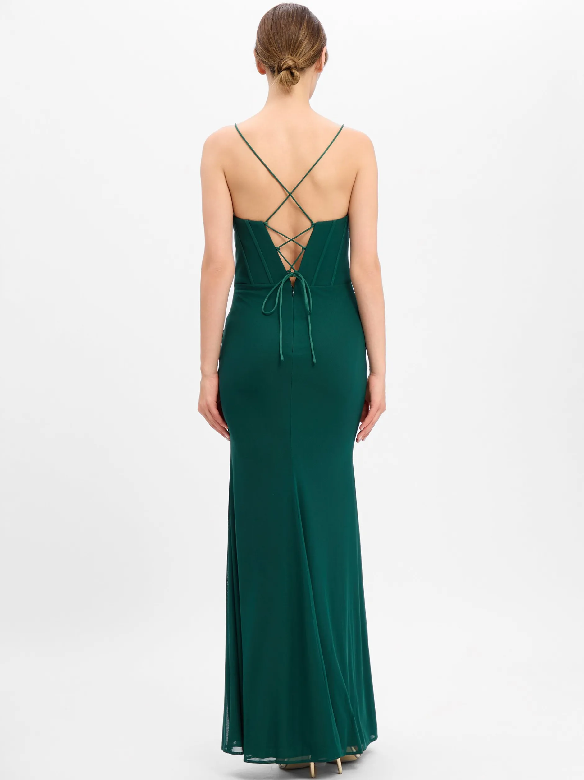 Laona Damen Abendkleid in tanne - Ärmel: ohne Arm