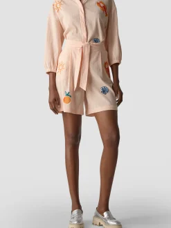 LCMT Damen Shorts in orange weiß