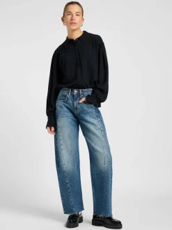Lee Damen Hemdbluse - Statement Collar in schwarz