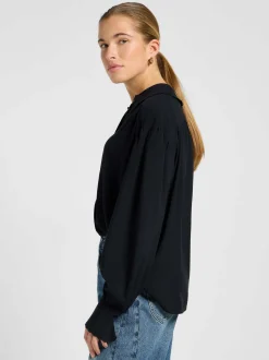 Lee Damen Hemdbluse - Statement Collar in schwarz