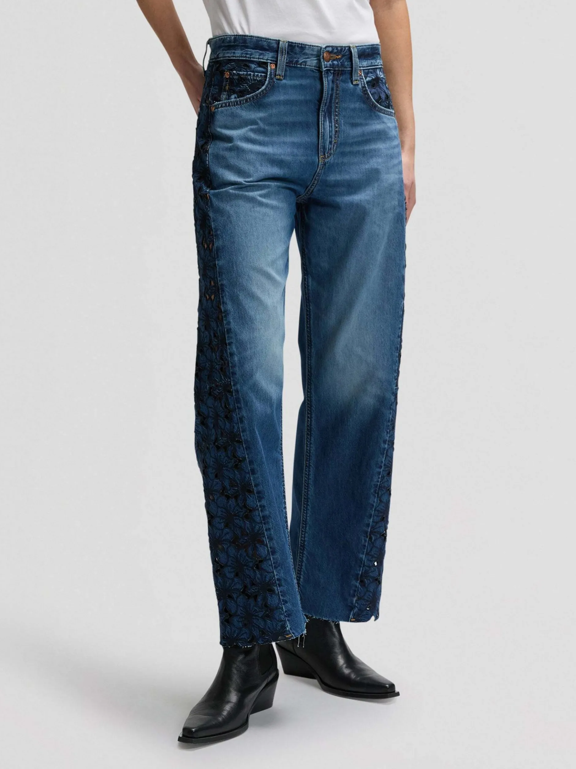 Lee Damen Jeans - Rider Barrel in dark stone denim