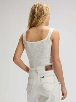 Lee Damen Top - Knitted in ecru - Ausschnitt: Rundhals