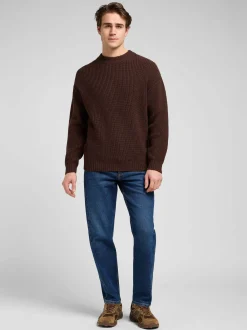 Lee Herren Pullover - Chunky Crew in mocca