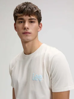 Lee Herren T-Shirt - Medium Wobbly Lee in ecru