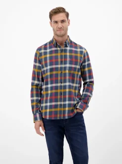 LERROS Herren Flanellhemd in blau