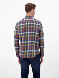 LERROS Herren Flanellhemd in blau