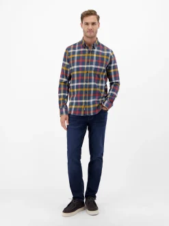 LERROS Herren Flanellhemd in blau